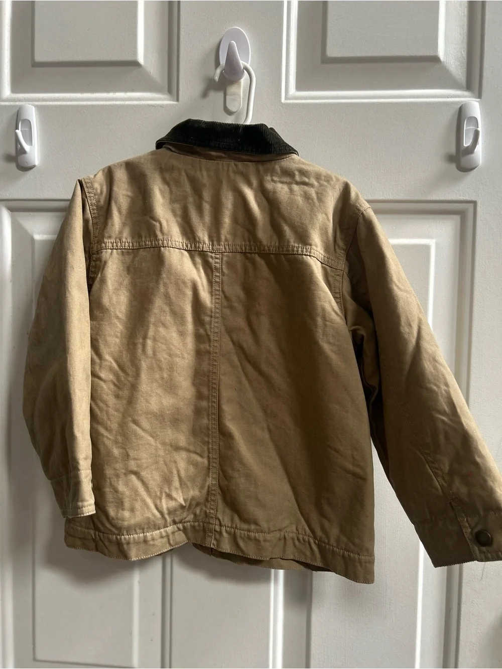 Gymboree Tan Khaki Canvas Jacket with Dark Brown Corduroy Trim Sz 4T-5T